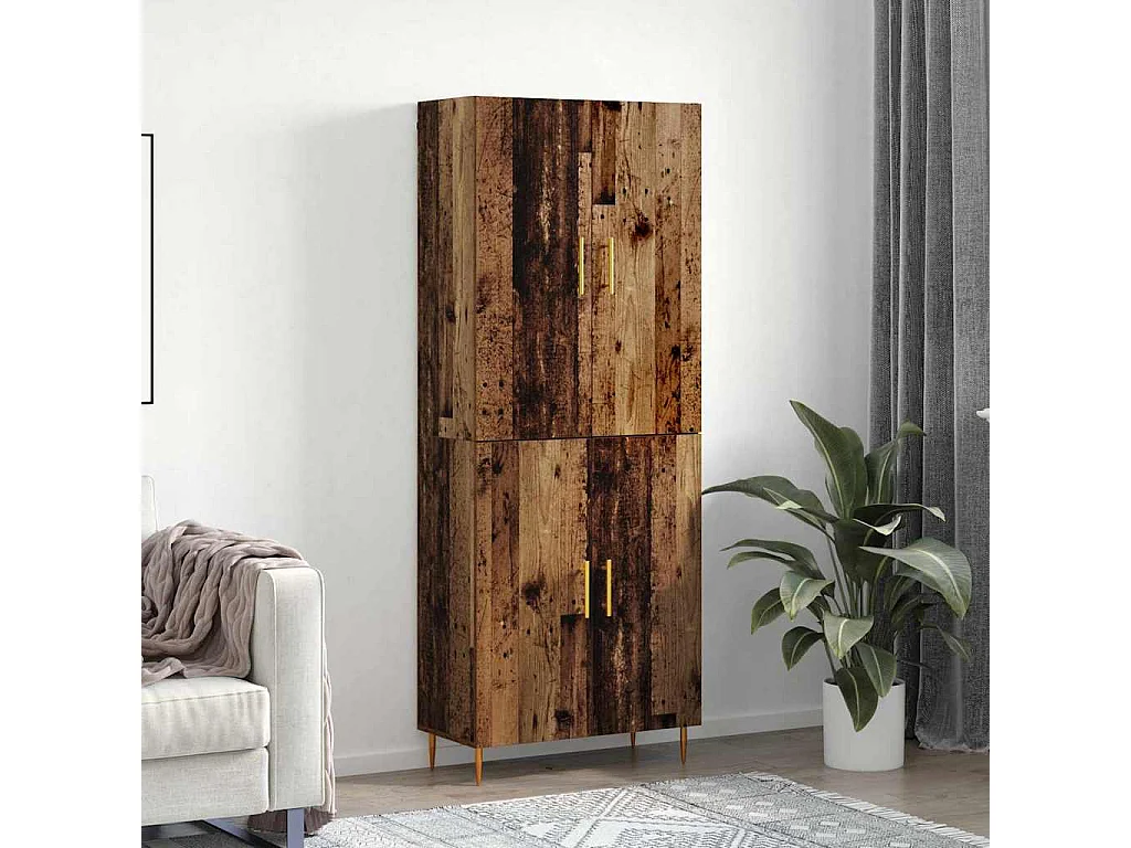 Mobile alto in legno antico 69,5 x 34 x 180 cm in legno ingegnerizzato