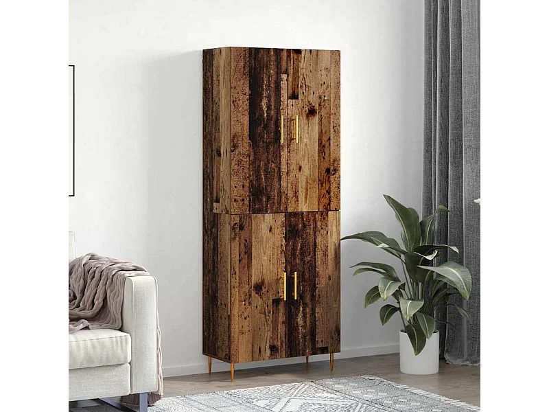 Mobile alto in legno antico 69,5 x 34 x 180 cm in legno ingegnerizzato