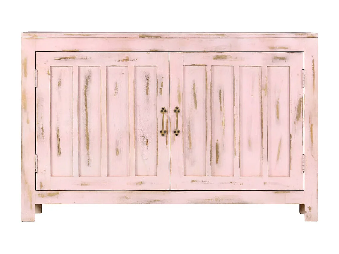 Buffet Rose clair 110x35x70 cm Bois de manguier massif