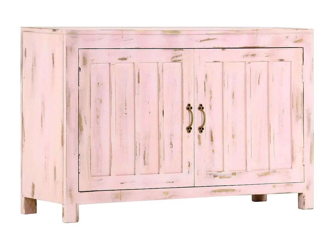Buffet Rose clair 110x35x70 cm Bois de manguier massif