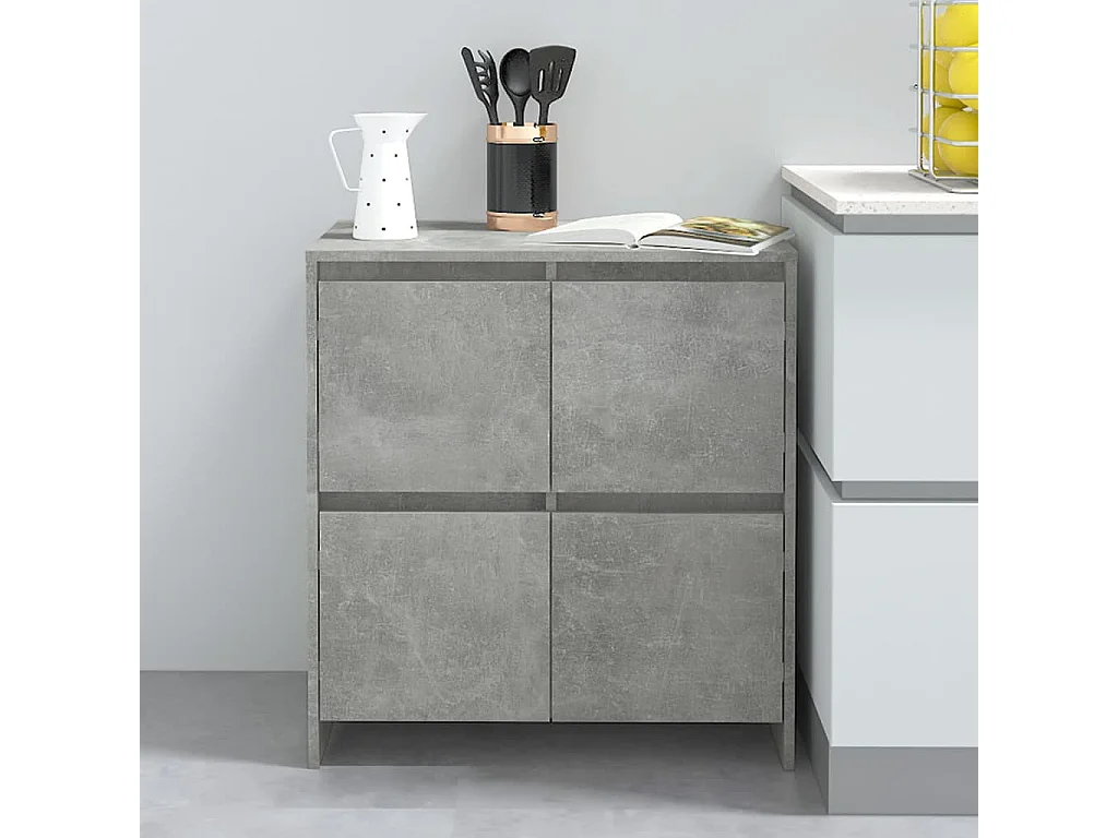 Buffets 2 pcs Gris béton 70x41x75 cm Bois d'ingénierie