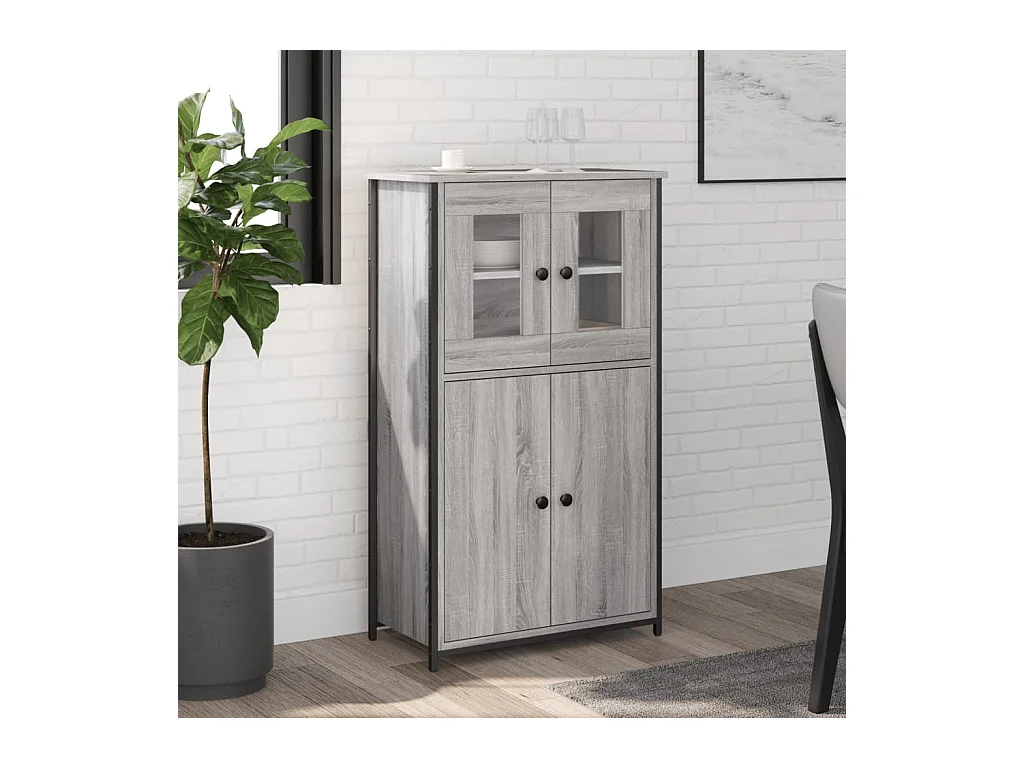 Buffet haut sonoma gris 62x32x106,5 cm bois d'ingénierie