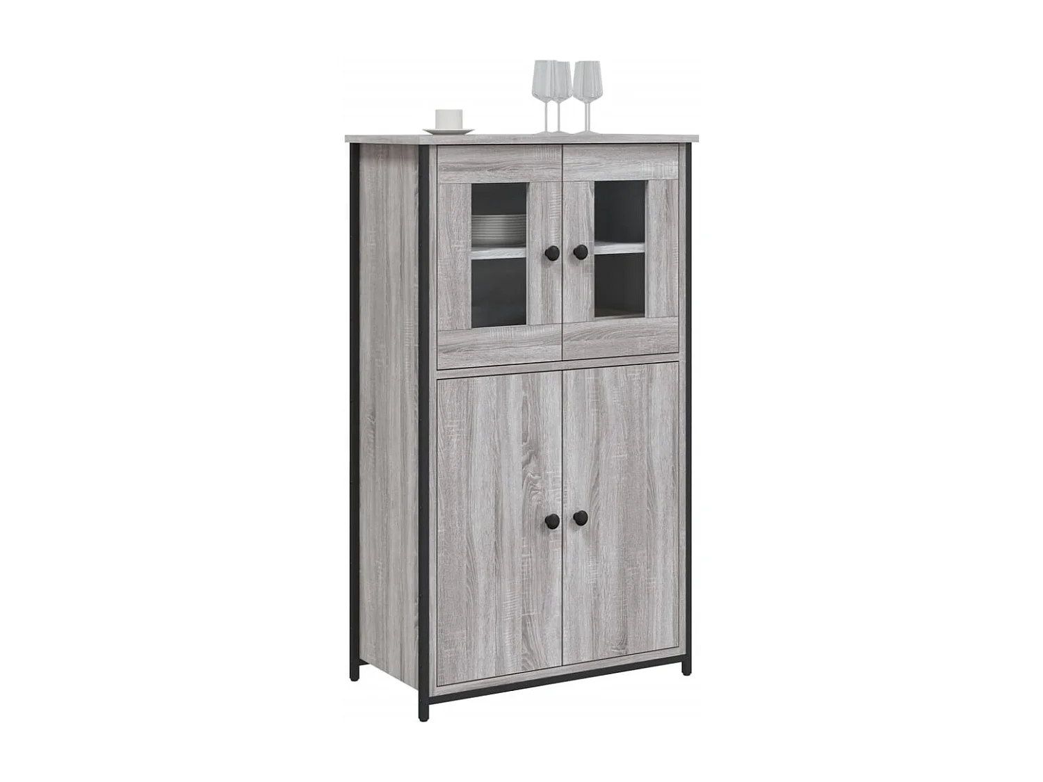 Buffet haut sonoma gris 62x32x106,5 cm bois d'ingénierie