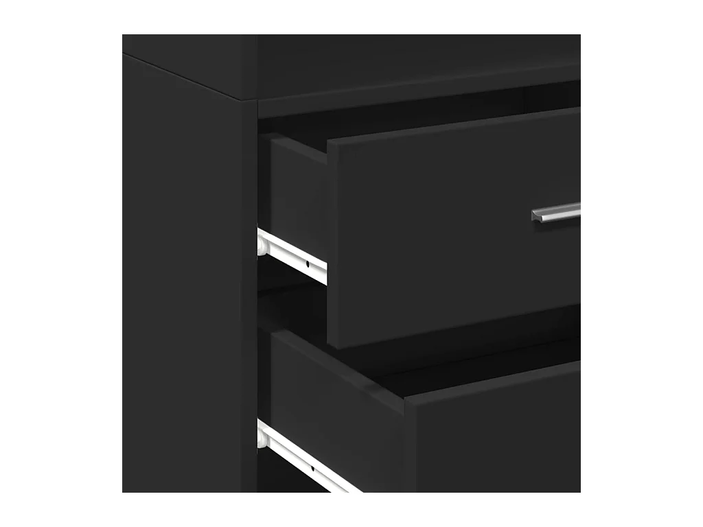 Buffet haut noir 45x42,5x185 cm bois d'ingénierie