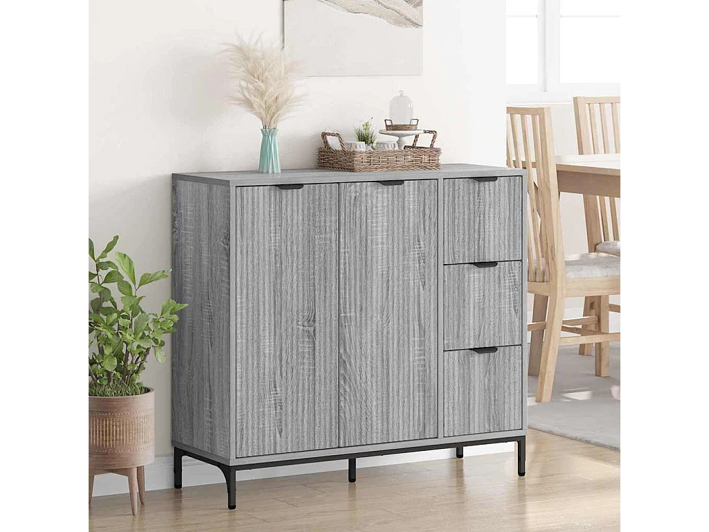 Buffet Sonoma gris 89,5 x 33 x 82 cm Bois d'ingénierie