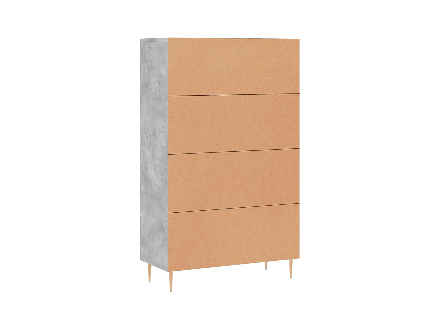 Betongrijs hoog dressoir 69,5x31x115 cm bewerkt hout