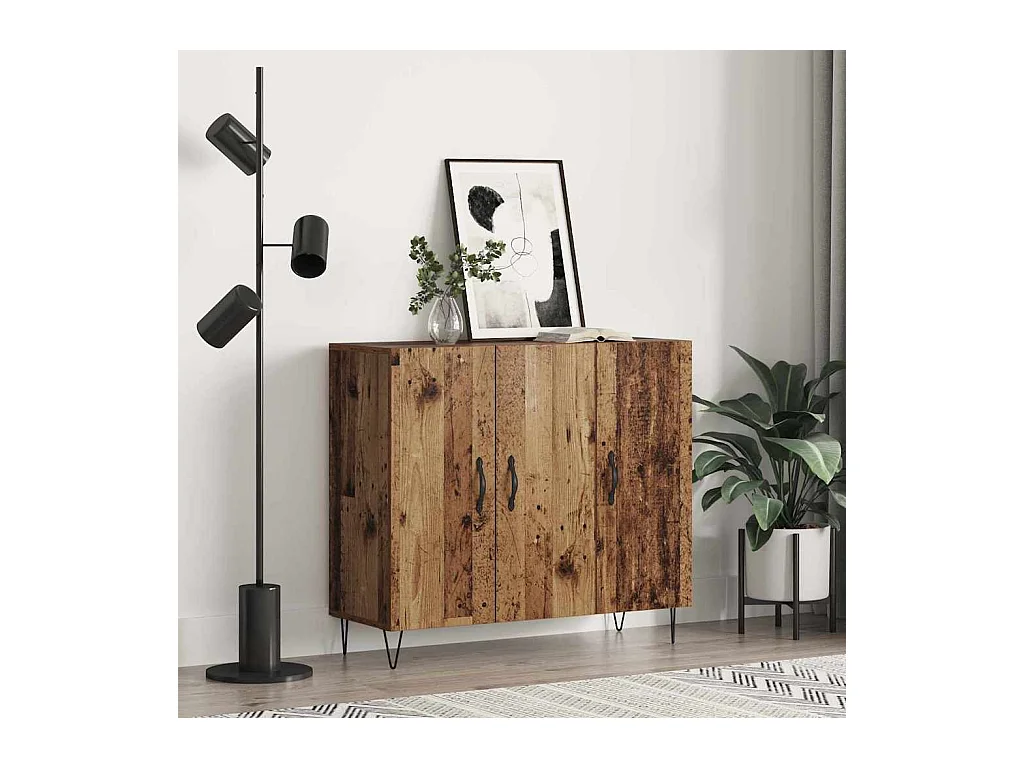 Credenza in legno antico 90 x 34 x 80 cm Legno ingegnerizzato