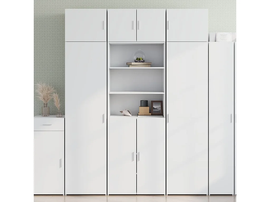 Buffet haut blanc 70x42,5x185 cm bois d'ingénierie