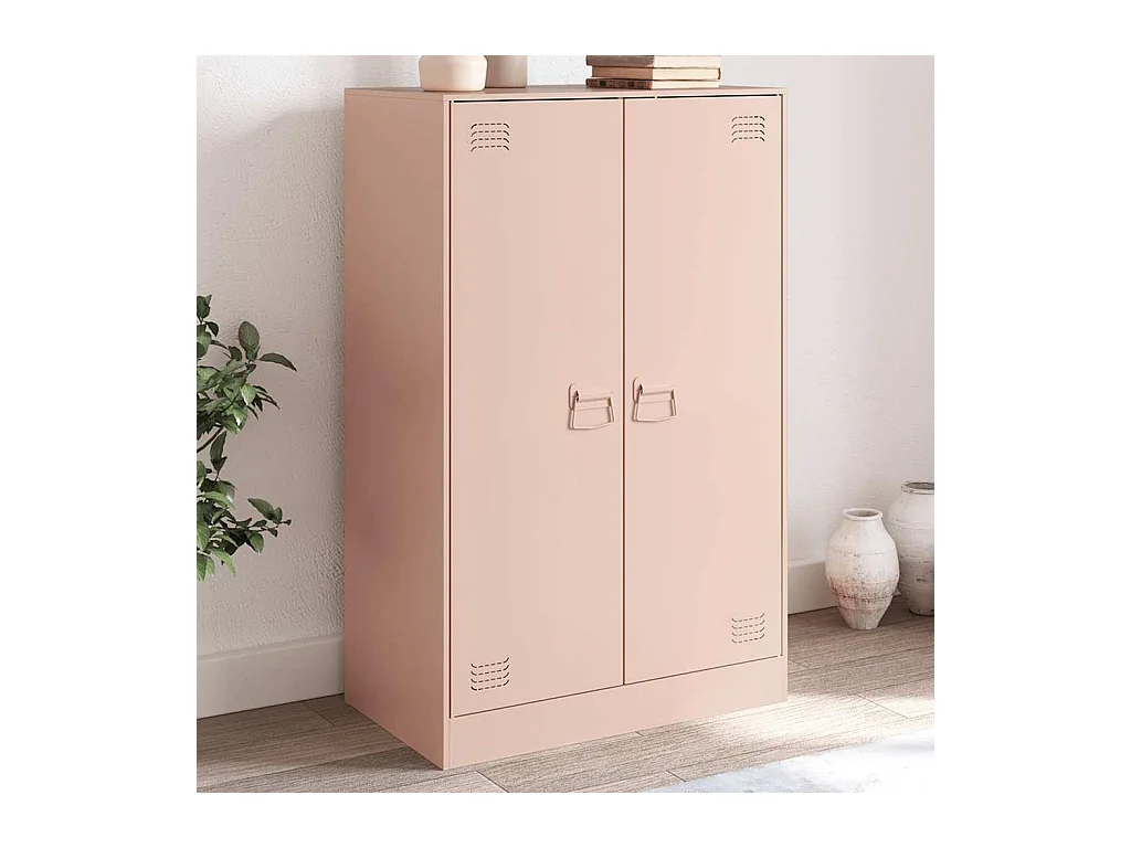 Buffet rose 67x39x107 cm acier