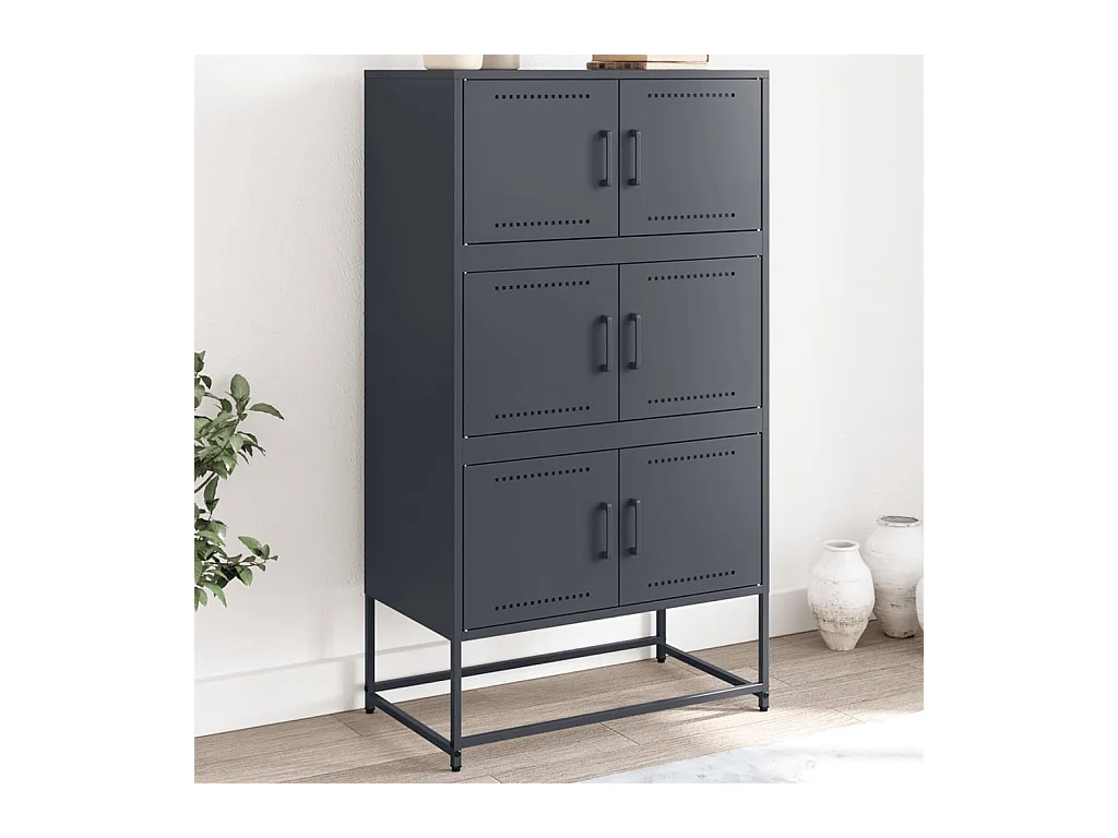 Antraciet dressoir 68,5x38,5x123,5 cm staal