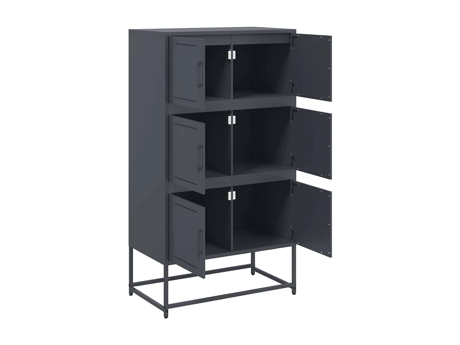 Antraciet dressoir 68,5x38,5x123,5 cm staal