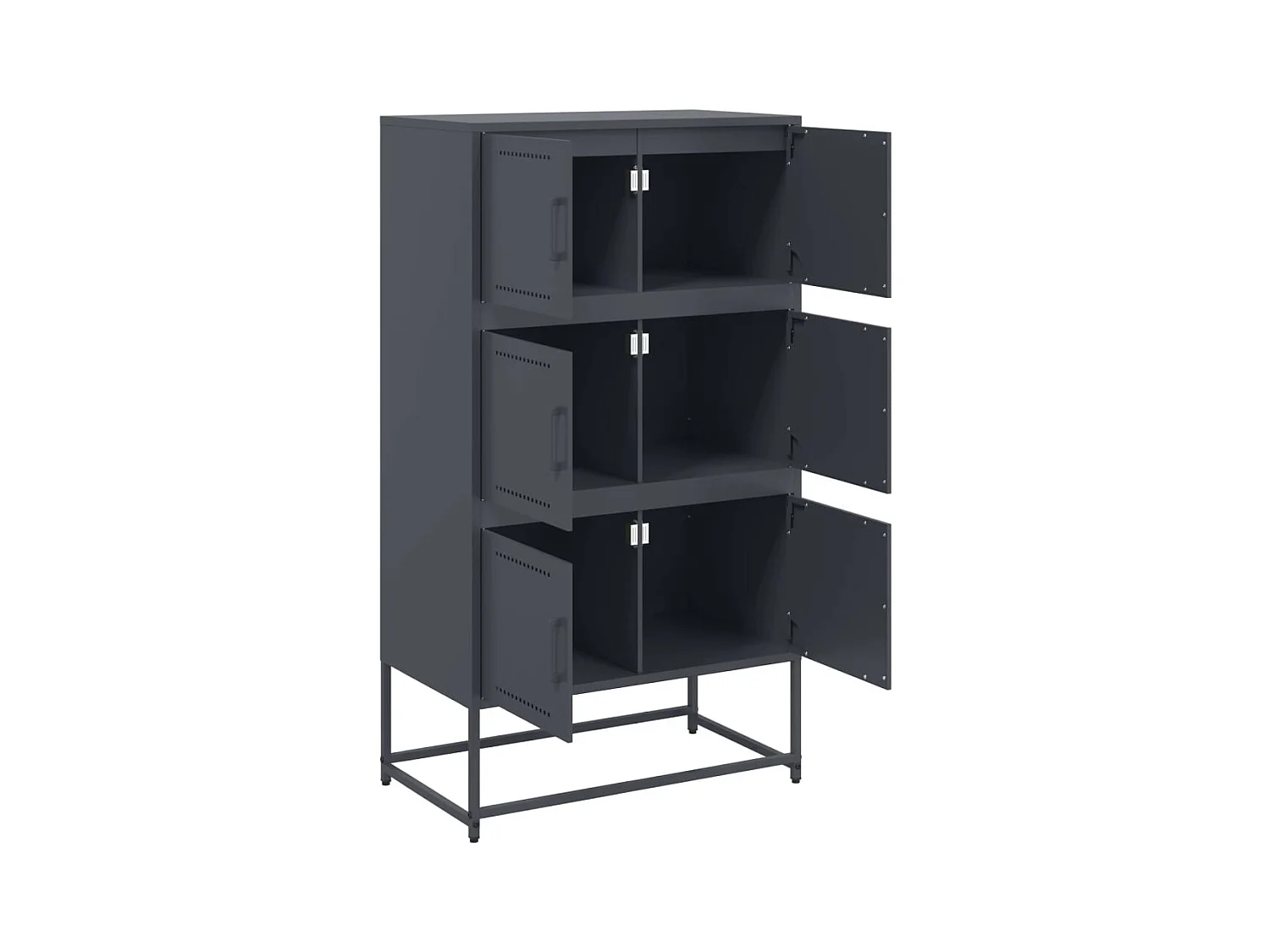 Antraciet dressoir 68,5x38,5x123,5 cm staal