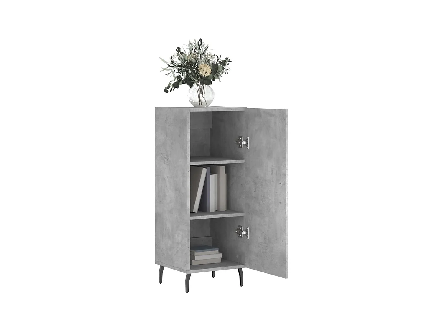 Buffet Gris béton 34,5x34x90 cm Bois d'ingénierie