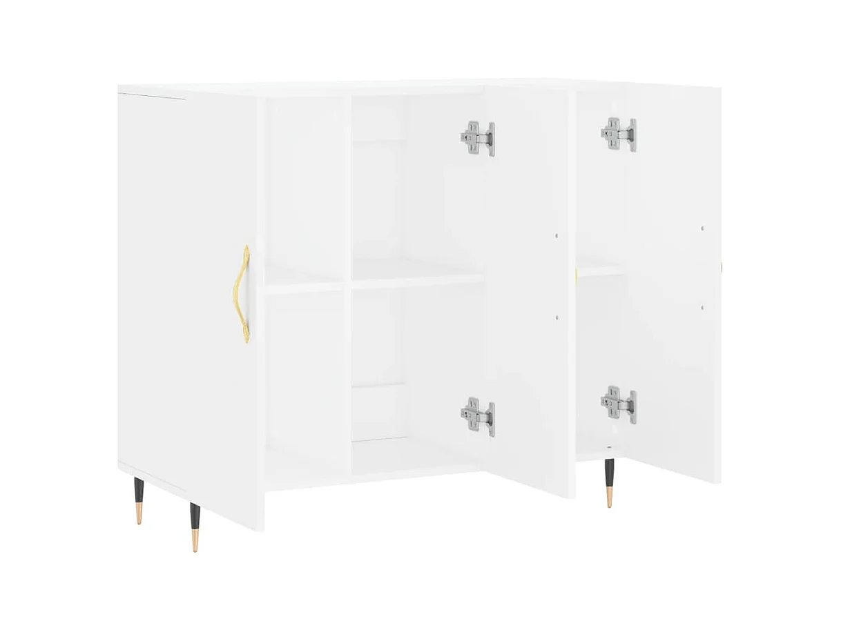 Buffet blanc 90x34x80 cm bois d'ingénierie
