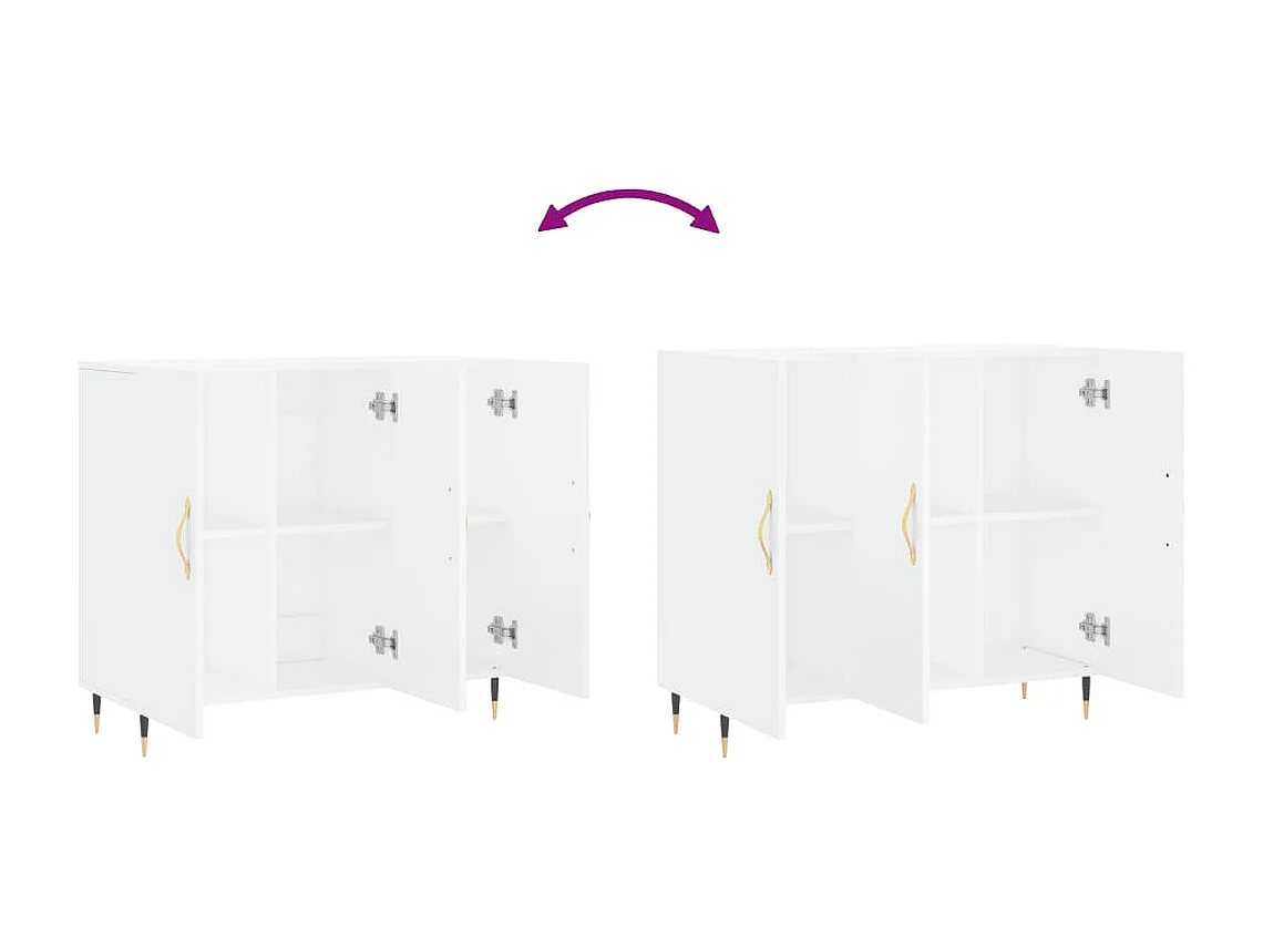 Buffet blanc 90x34x80 cm bois d'ingénierie