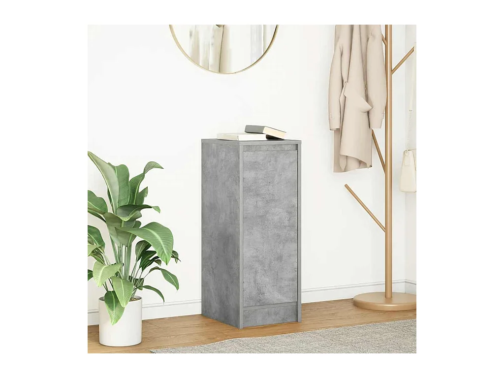 Buffet gris béton 29,5x34x76 cm bois d'ingénierie