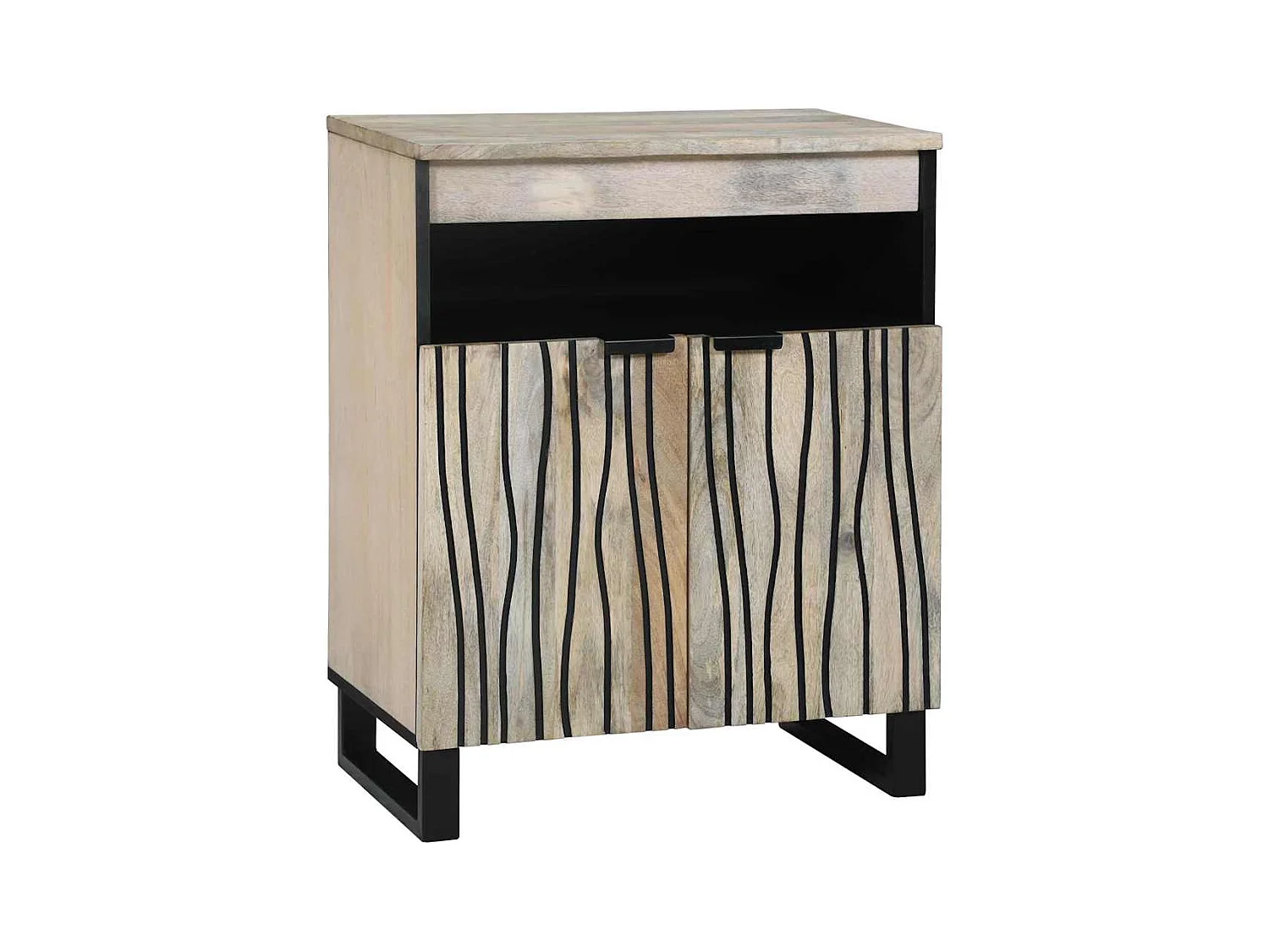 Muebles y estantes para almacenamiento de medios en blanco y negro