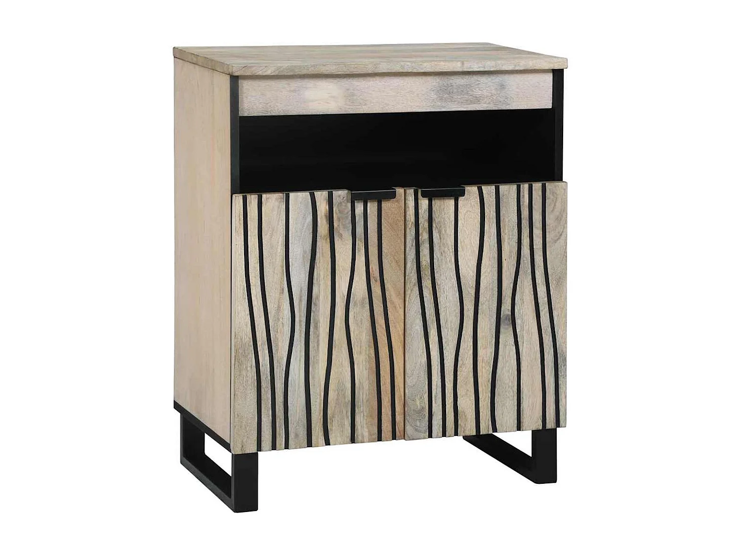 Muebles y estantes para almacenamiento de medios en blanco y negro