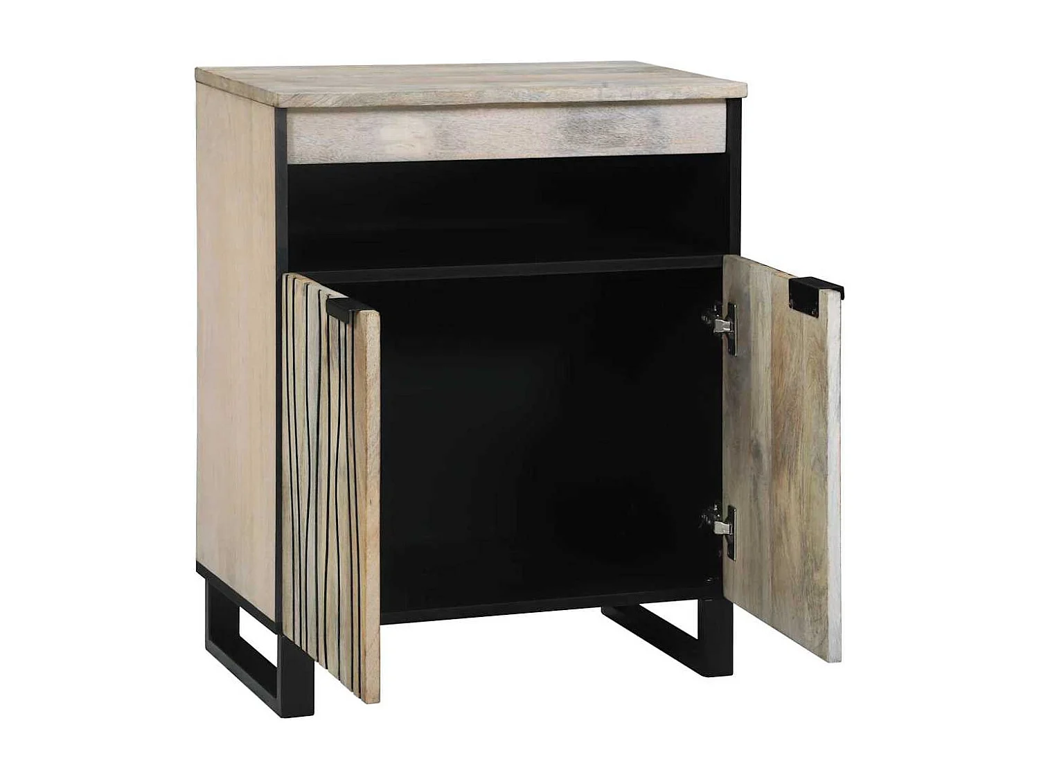 Muebles y estantes para almacenamiento de medios en blanco y negro