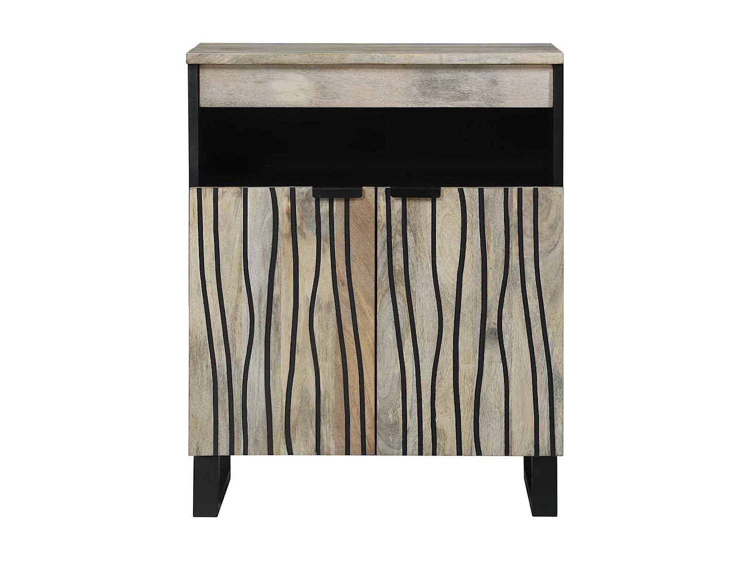 Muebles y estantes para almacenamiento de medios en blanco y negro