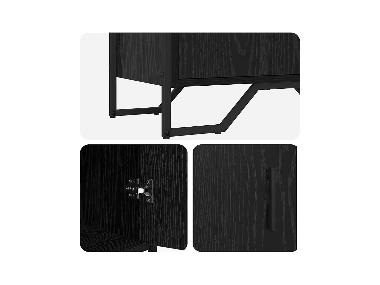 Buffet Chêne noir 78 x 35.5 x 74.5 cm Bois d'ingénierie