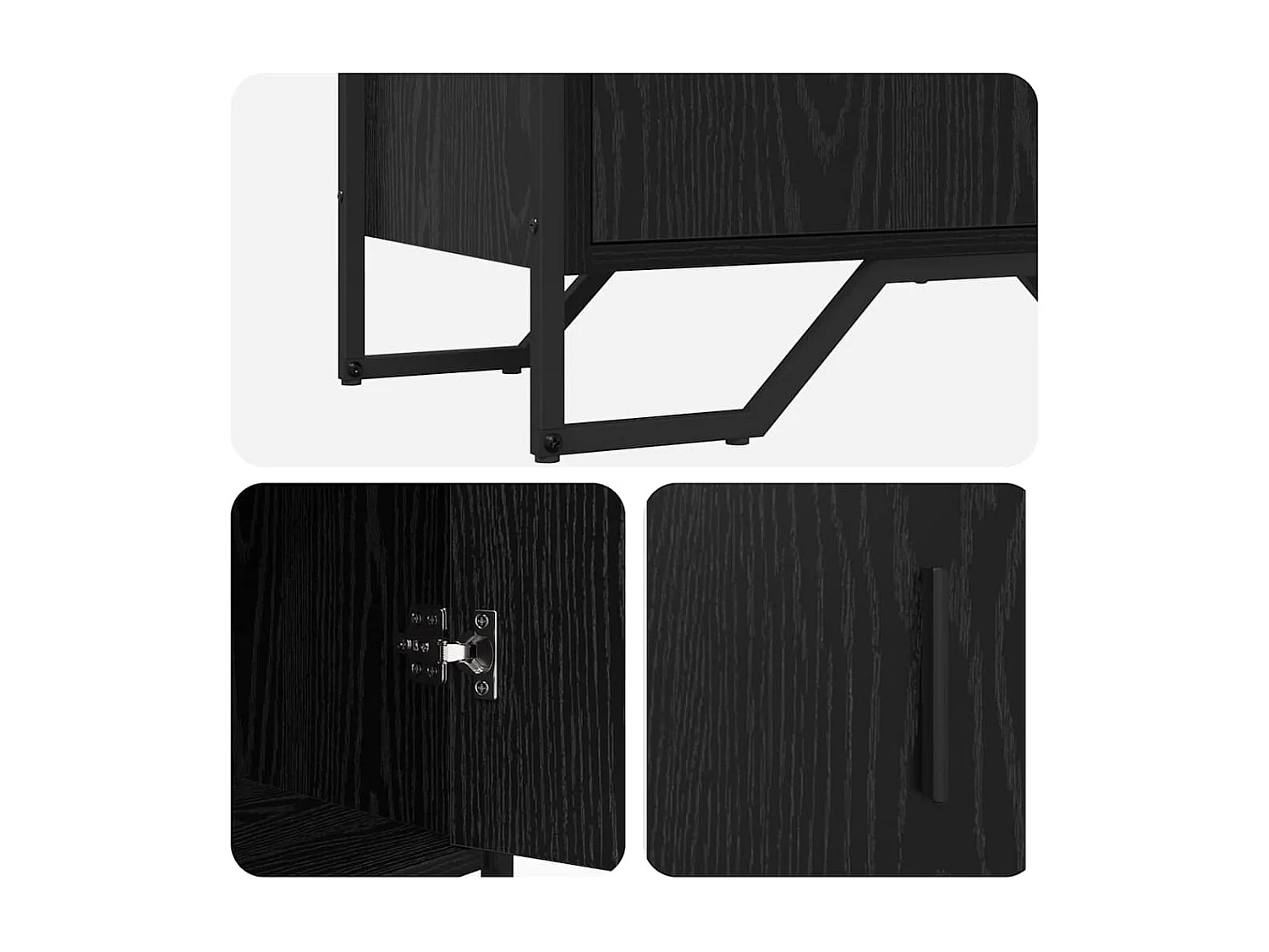 Buffet Chêne noir 78 x 35.5 x 74.5 cm Bois d'ingénierie