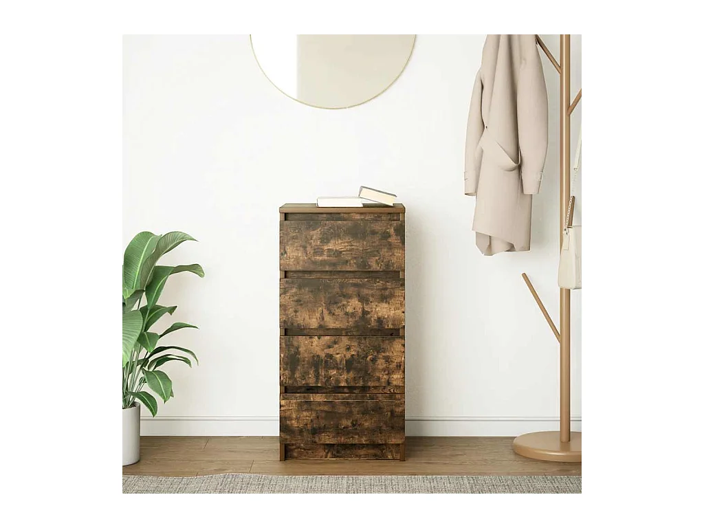 Gerookt eikenhouten dressoir 37,5x35x76 cm bewerkt hout