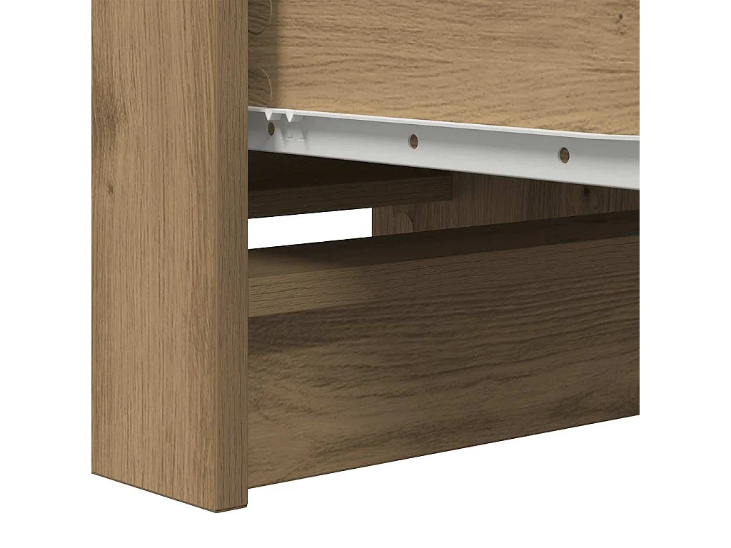 Handgemaakt eikenhouten dressoir 37,5x35x99 cm bewerkt hout