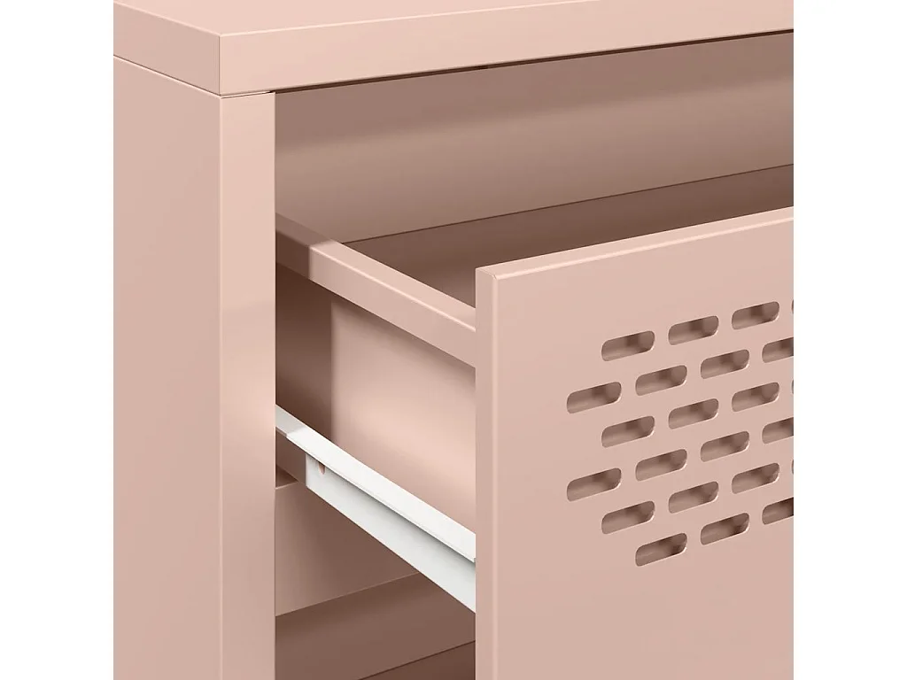 Buffet rose 68x39x58,5 cm acier laminé à froid