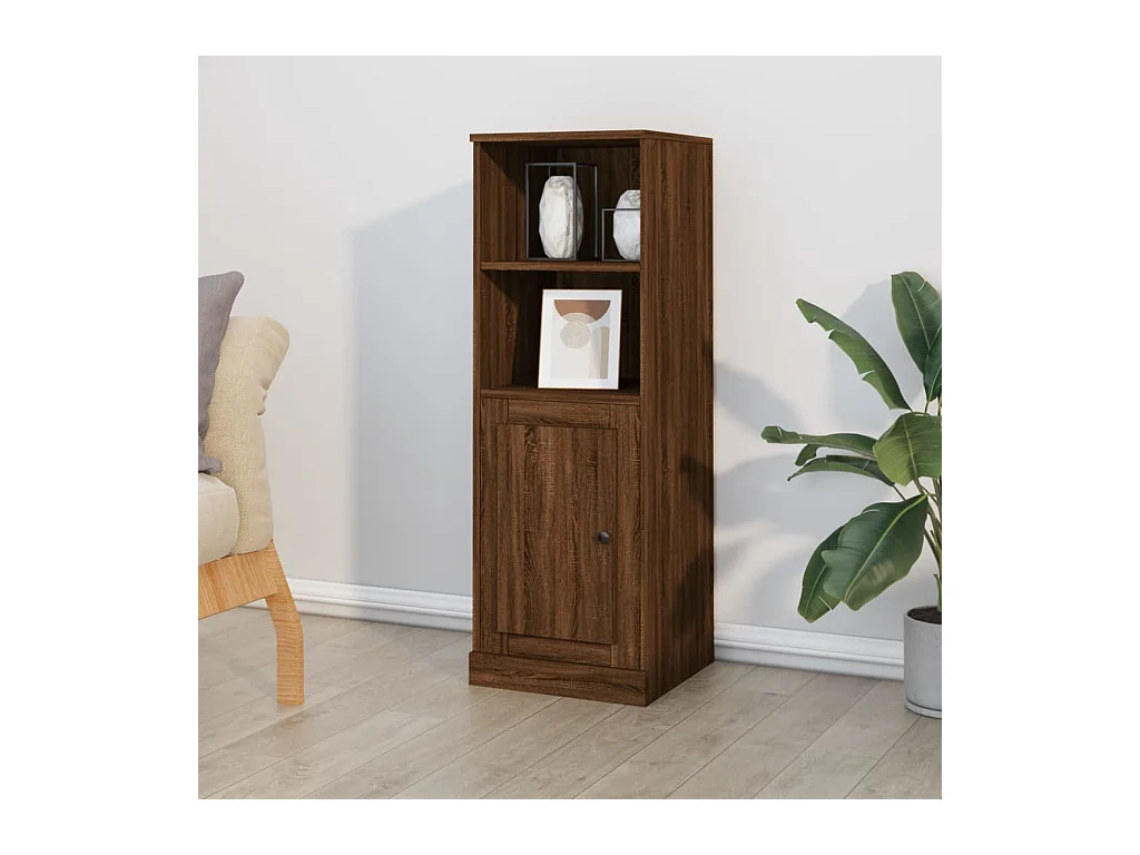 Buffet haut chêne marron 36x35,5x103,5 cm bois d'ingénierie