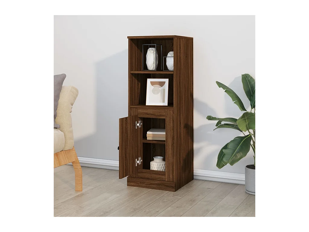 Buffet haut chêne marron 36x35,5x103,5 cm bois d'ingénierie