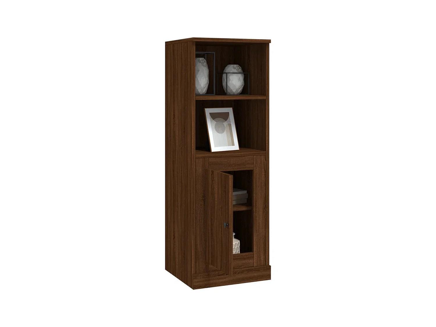 Buffet haut chêne marron 36x35,5x103,5 cm bois d'ingénierie