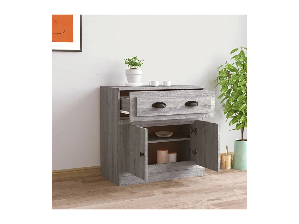 Buffet sonoma gris 70x35,5x67,5 cm bois d'ingénierie
