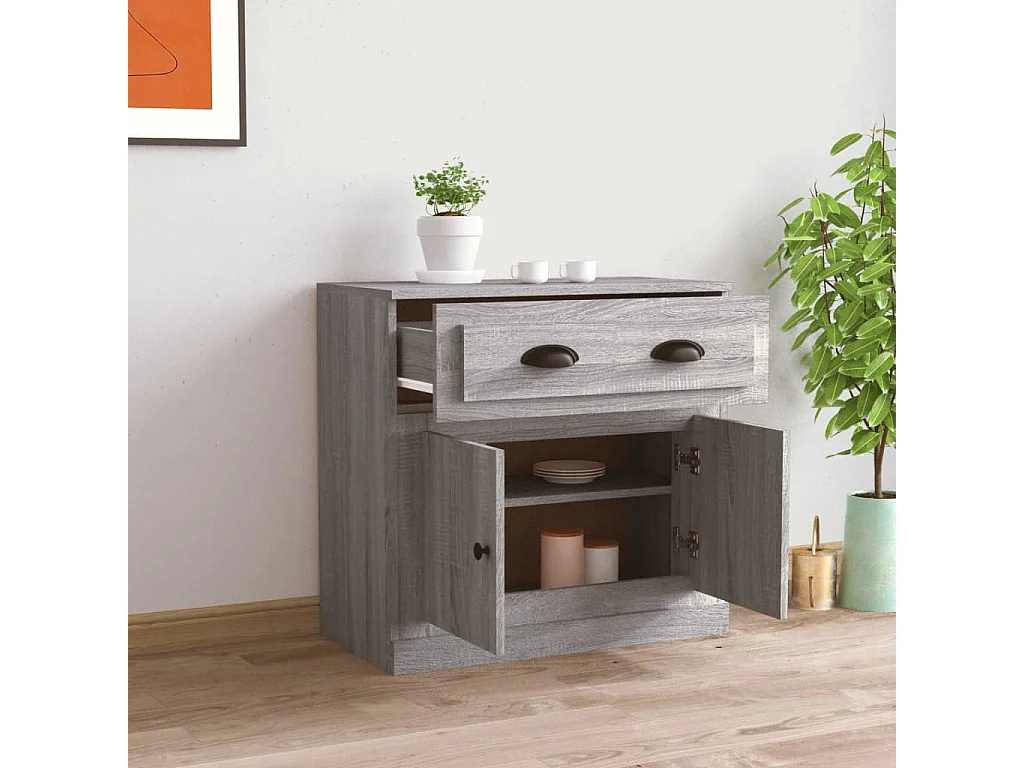 Buffet sonoma gris 70x35,5x67,5 cm bois d'ingénierie