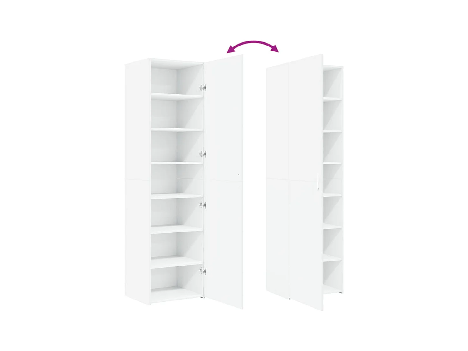 Buffet haut blanc 50x42,5x185 cm bois d'ingénierie