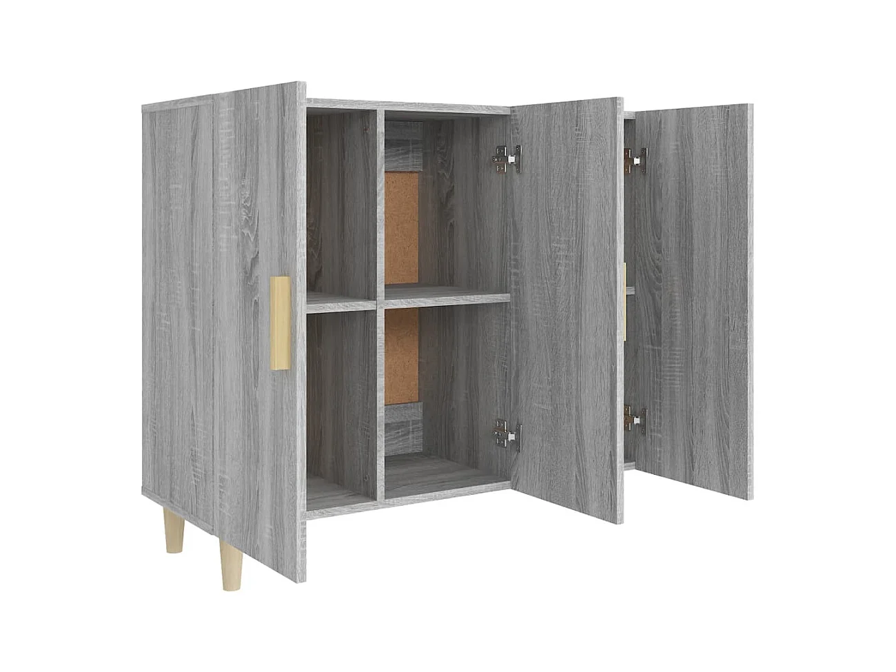 Credenza Sonoma grigia 90x34x80 cm in legno ingegnerizzato