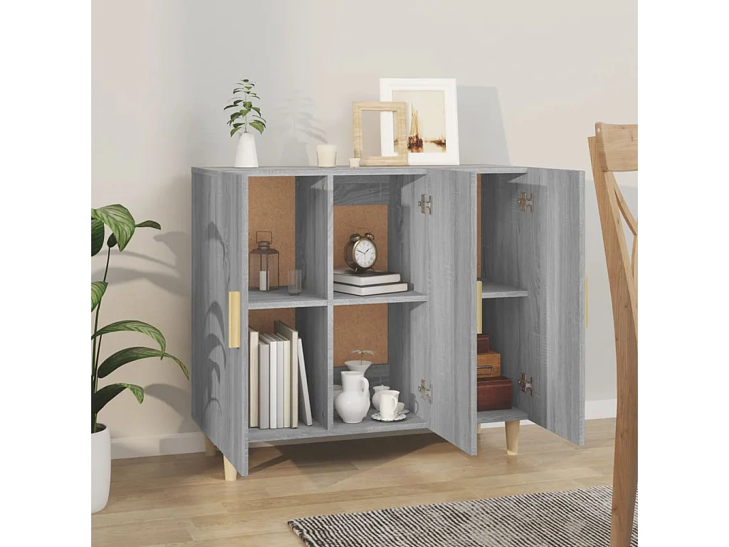 Buffet sonoma gris 90x34x80 cm bois d'ingénierie