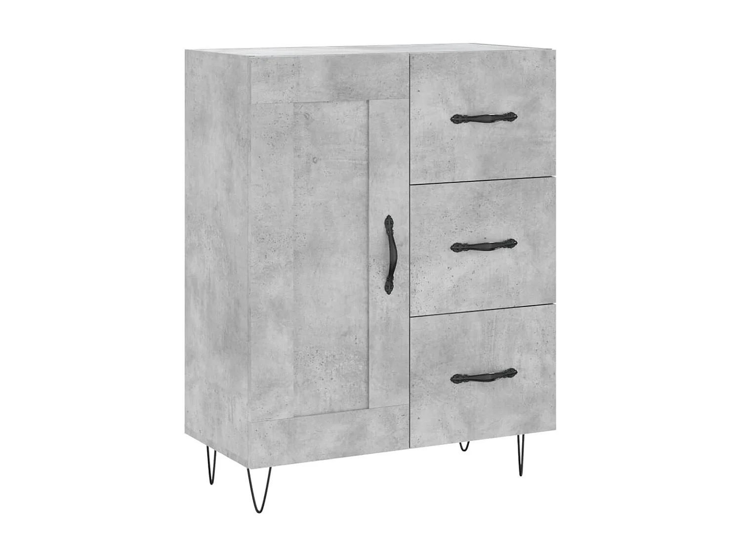 Aparador alto Gris hormigón 69,5x34x180 cm Madera de ingeniería