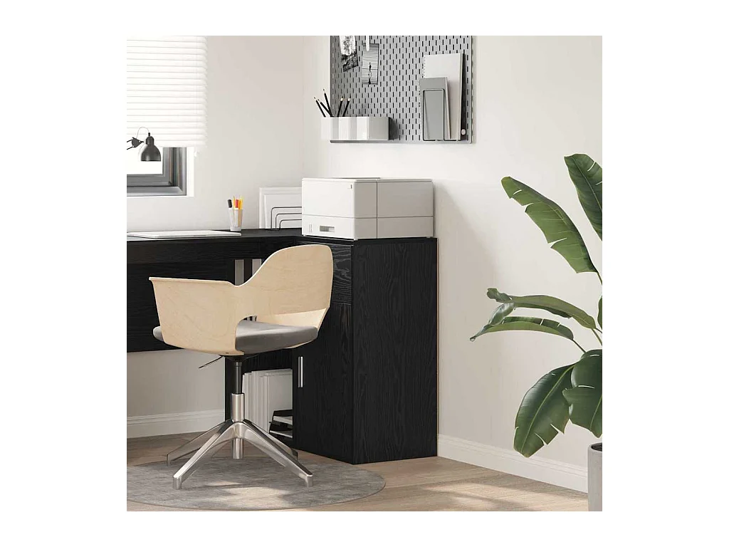 Zwarte eikenhouten dressoir 38 x 34,5 x 75 cm, bewerkt hout