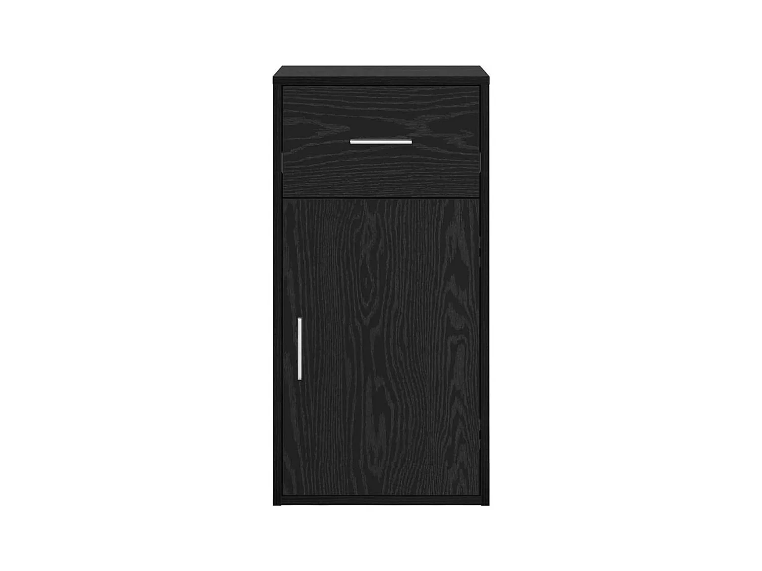 Zwarte eikenhouten dressoir 38 x 34,5 x 75 cm, bewerkt hout