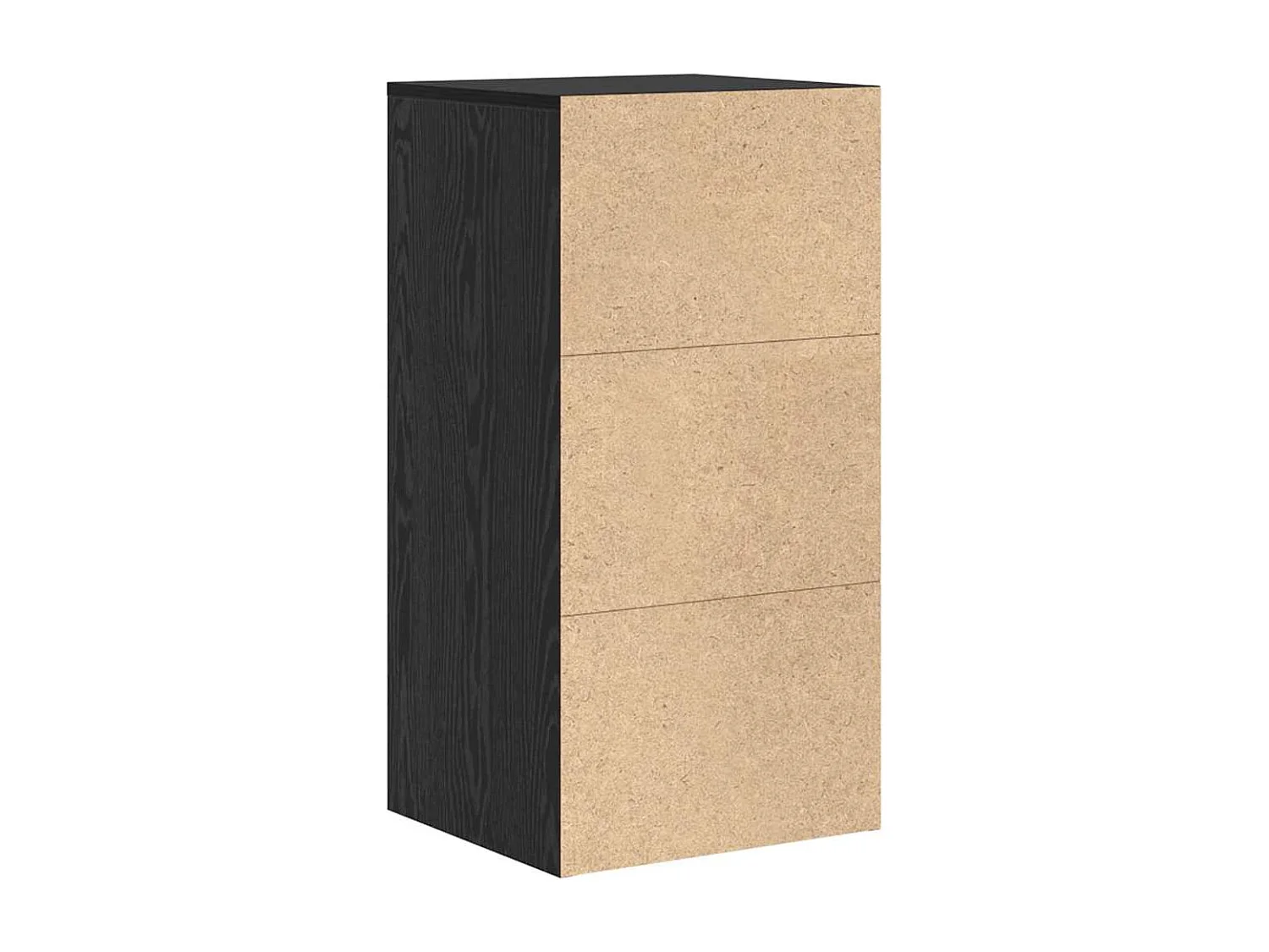 Zwarte eikenhouten dressoir 38 x 34,5 x 75 cm, bewerkt hout