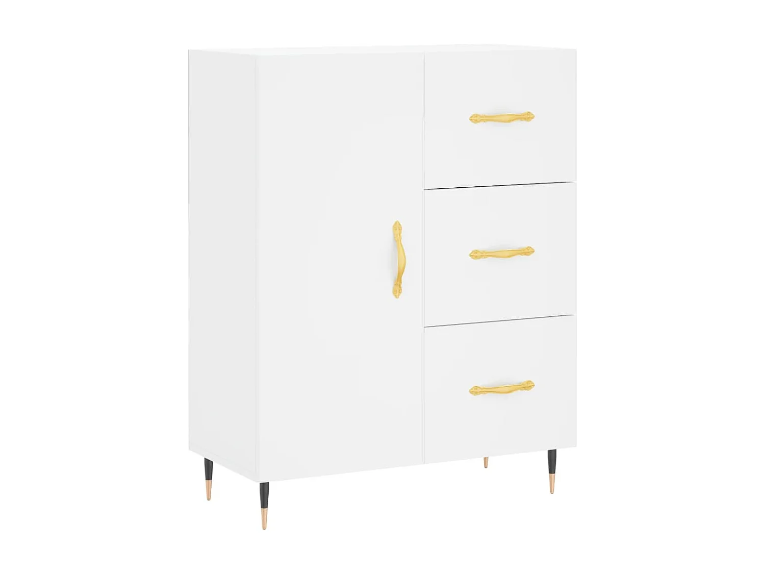 Wit hoog dressoir 69,5x34x180 cm Technisch hout