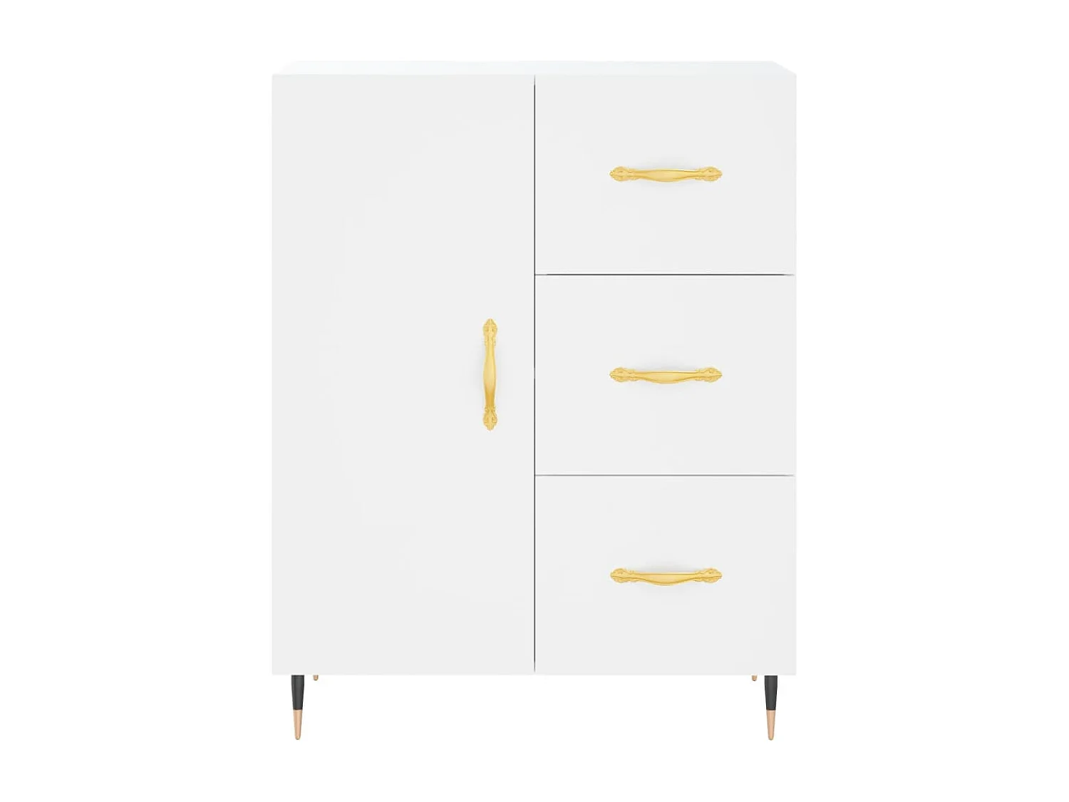 Credenza alta bianca 69,5x34x180 cm Legno ingegnerizzato