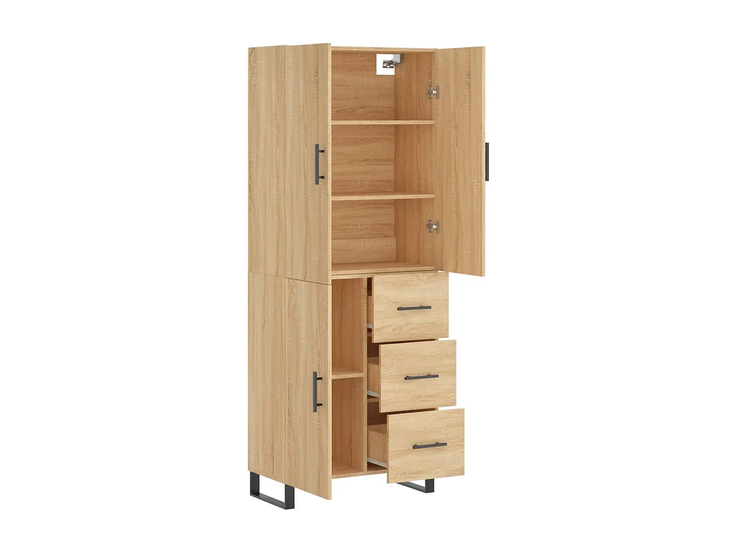 Credenza alta in rovere Sonoma 69,5x34x180 cm Legno ingegnerizzato