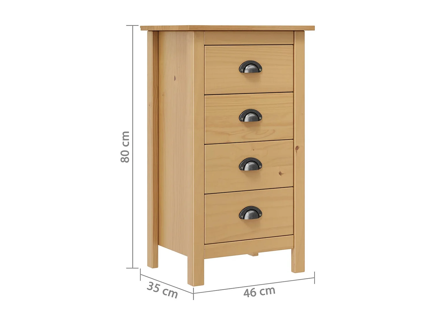 Buffet Hill 46x35x80 cm Bois de pin solide