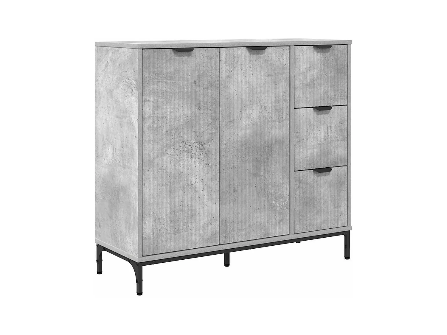 Sideboard Betongrau 89,5 x 33 x 82 cm Holzwerkstoff