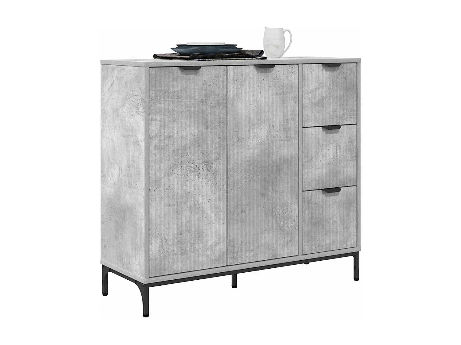 Buffet Gris béton 89,5 x 33 x 82 cm Bois d'ingénierie