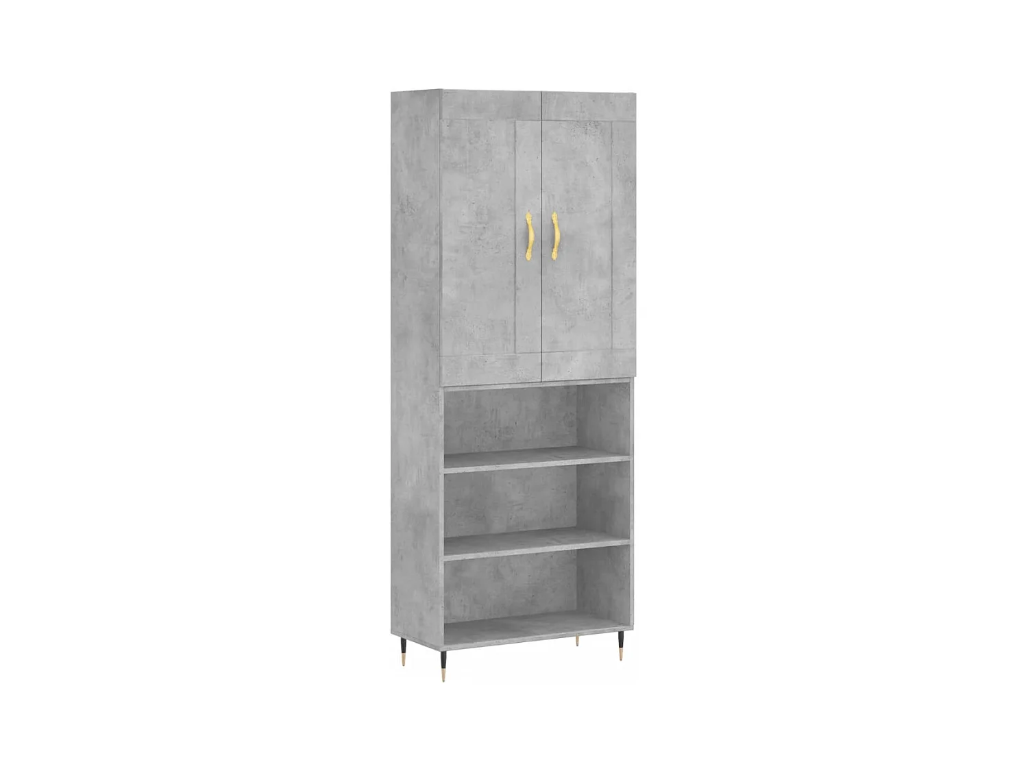 Buffet haut Gris béton 69,5x34x180 cm Bois d'ingénierie