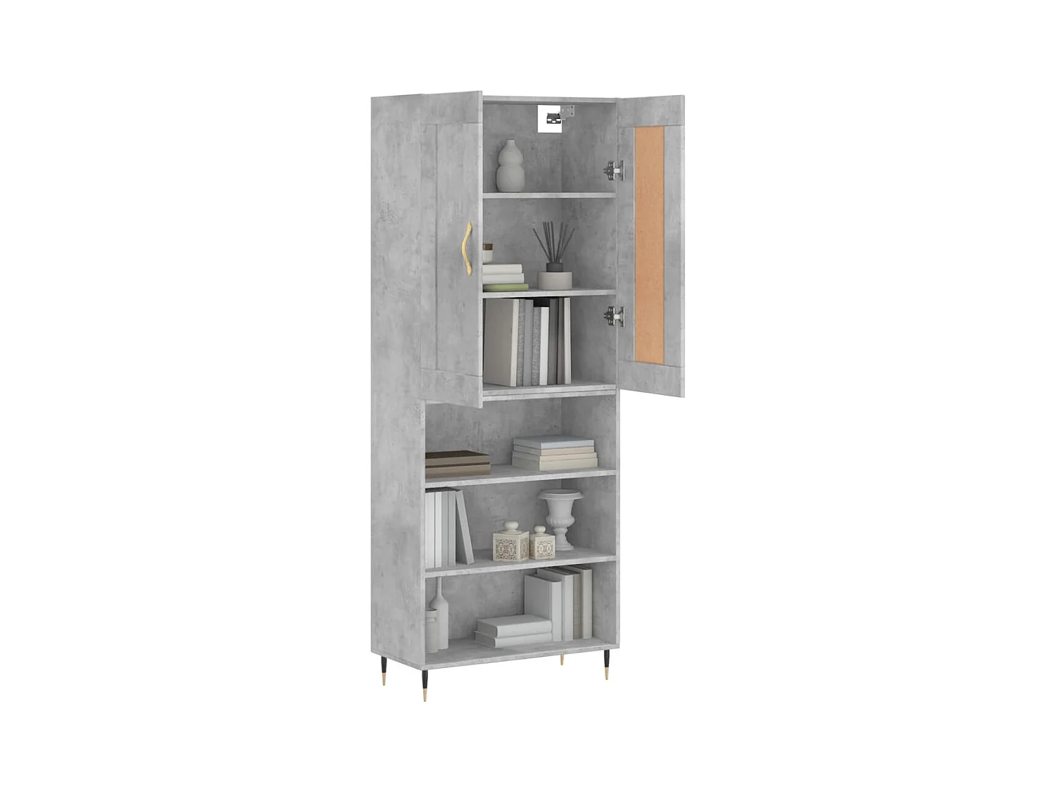 Hoge dressoir Betongrijs 69,5x34x180 cm Technisch hout