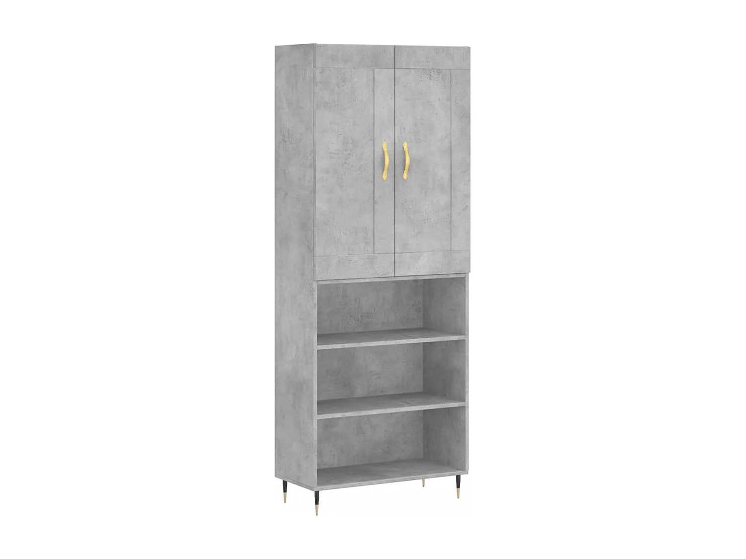 Buffet haut Gris béton 69,5x34x180 cm Bois d'ingénierie